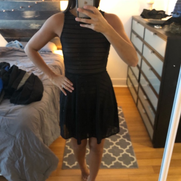 BCBG black mesh dress with nude lining. - Picture 4 of 5